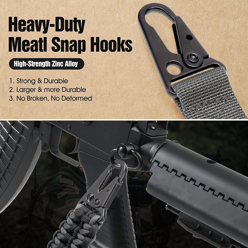 VVAAGG 2 Point QD Sling Adjustable 550 Paracord Sling with Metal Hook and QD Sling Swivels for Hunting - Image 4